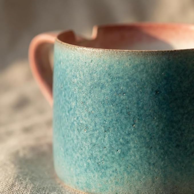 Handmade Stoneware Coffee Mug with Ombre Glaze | Artisan ceramic cup for home, office, and thoughtful gifting