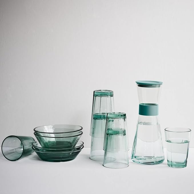 Rosendahl Grand Cru Recycled Glass Tumblers (Set of 4) - 8.8 Fl. Oz. - Lead-Free, Dishwasher Safe, Elegant Clear Glass Drinkware for Water, Juice, Coffee, and Wine - Modern, Durable (Green)