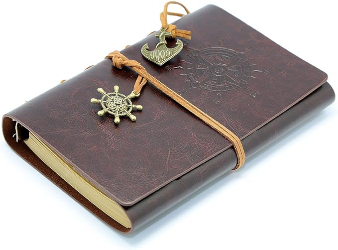 EvZ 7-Inch Refillable A6 Binder Notebook - Premium Vegan Leather Personal Planner, Eco-Friendly Journal with 6-Ring Loose-Leaf System for Writing, Business, and Creative Sketches, Coffee
