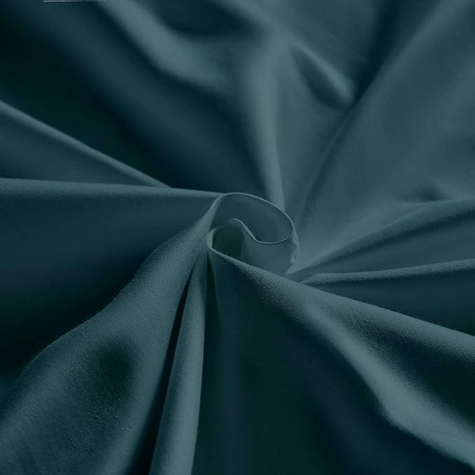 100% Real Certified Organic Cotton Bedsheet Set, King Size 6 Piece 1000 Thread Count Sheets Sets, [1 Fitted + 1 Flat + 4 Pillowcases], Extra 24" Deep Pocket - Teal Blue