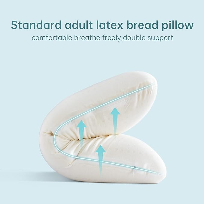 JOTOM 100% Natural Talalay Latex Pillow Sleeping Bed Pillow – Luxury Queen Pillow for Side, Back, and Stomach Sleepers - Removable Breathable Cotton Cover (1, Queen (Mid Loft))