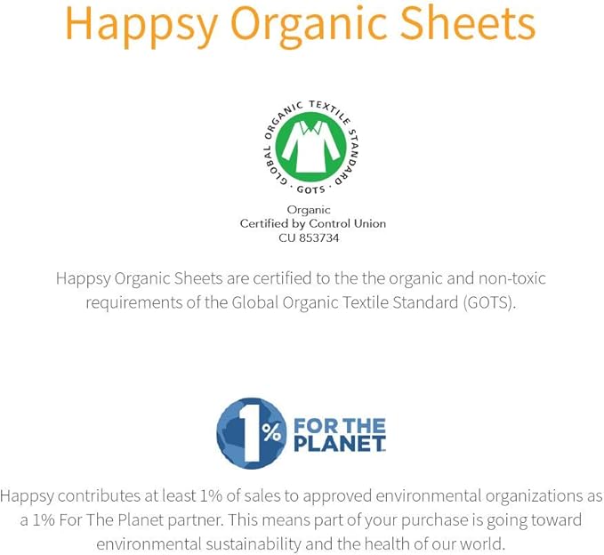 Happsy Organic Queen Bed Sheet - Breathable & Fitted Bed Sheet for Queen Size Bed - 4 Piece Extra Soft Bedding Set - 300 Thread Count Organic Cotton Sheet Set