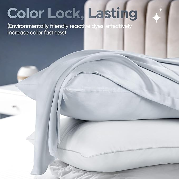 100% Pure Mulberry Silk Pillowcase for Hair and Skin - Allergen Resistant Dual Sides,600 Thread Count Silk Bed Pillow Cases with Hidden Zipper,1pc,King Size,Gray
