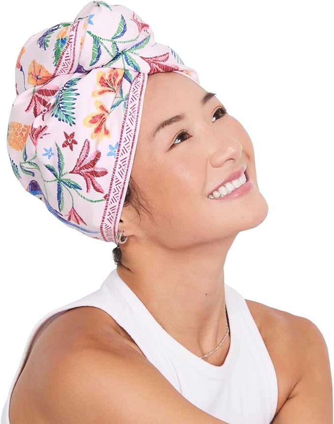 Dock & Bay Turban Hair Towel - for Home & The Beach - Super Absorbent, Quick Dry - Pink Paradise