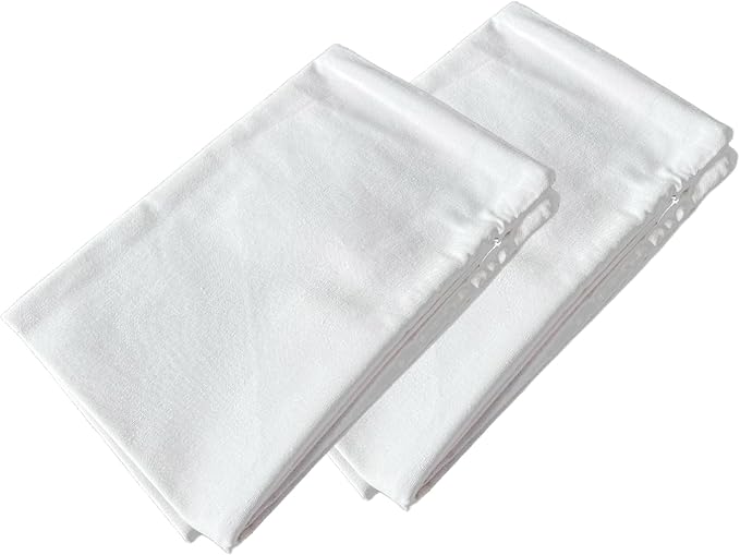 TAOSON Set of 2, 100% Cotton Canvas Pillow Covers 16x16 Inch - Solid White Decorative Throw Pillow Cases with Hidden Zipper for Sofa Couch Bed