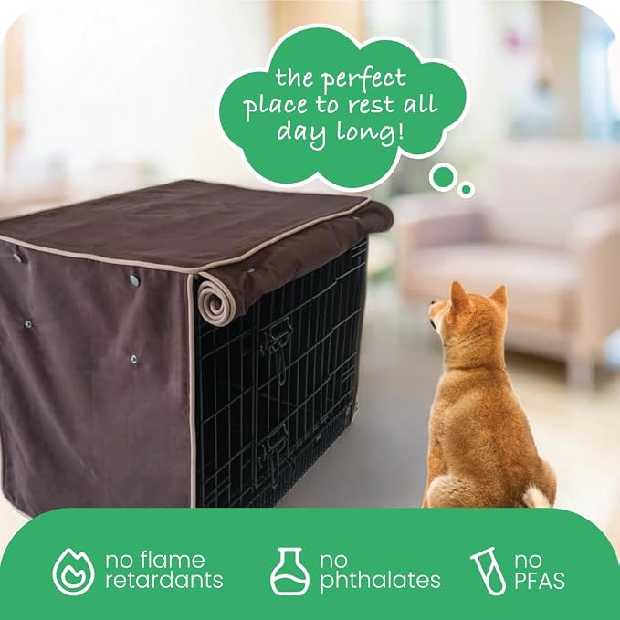 Molly Mutt Landslide Dog Crate Cover, 100% Cotton Canvas Cover with 2 Roll-Up Panels, Ideal for Dog or Cat Crate, Durable, Washable, and Free of Harmful Chemicals, 36" x 24" x 27"