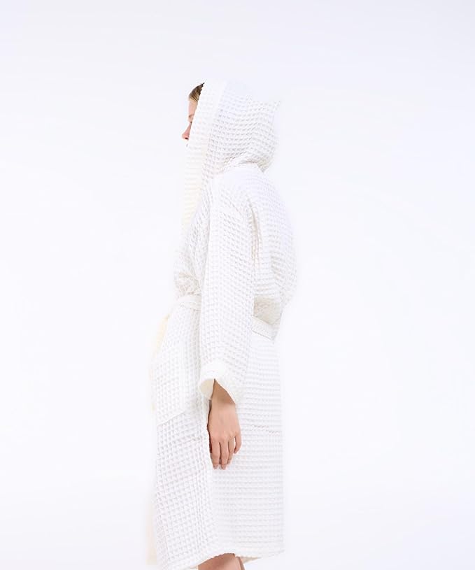 100% Turkish Cotton Waffle Bathrobe for Women