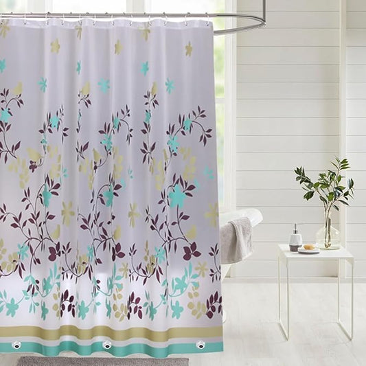 Plastic Shower Liner - Premium PEVA 4G Shower Curtain Liner with Rustproof Grommets and 3 Weighted Magnets, Waterproof Shower Curtains for Bathroom (Coffee Tree)