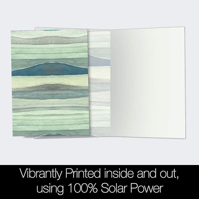 Tree-Free Greetings - All Occasion Cards - Artful Designs - 12 Greeting Cards + White Envelopes - Made in USA - 100% Recycled Paper - 4 x 6 - Watercolor Waves (FS66479)