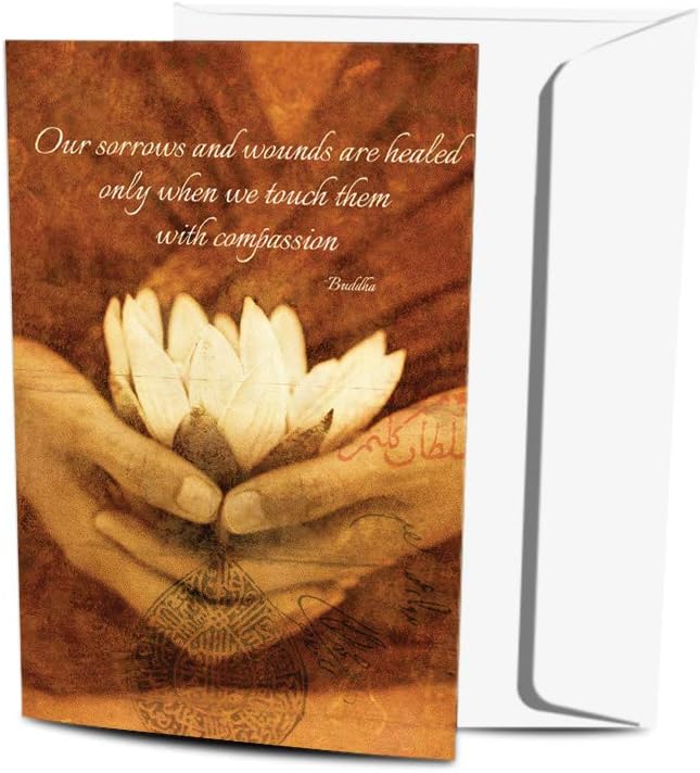 Tree-Free Greetings EcoNotes 12-Count Notecard Set With Envelopes, 4 x 6 Inches, Awakening Lotus Themed Elena Ray Art (56147)