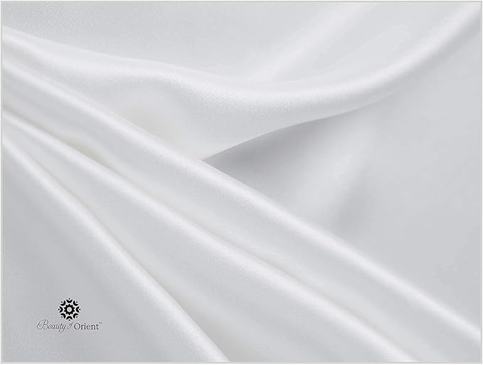 25 Momme Premium Mulberry Silk Pillowcase for Hair and Skin | Handcrafted Hypoallergenic & Anti-Acne White Silk Pillow Cases with Zipper | Standard - 20" x 26", Natural Undyed White