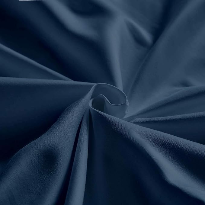 100% Real Certified Organic Cotton Bedsheet Set, Queen Size 6 Piece 800-Thread-Count Sheet Set, [1 Fitted + 1 Flat + 4 Pillowcases], Extra 30" Deep Pocket - Mediterranean Blue