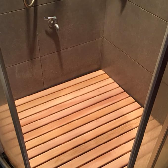 Natural Wooden Shower Mat,Bamboo Duckboard Bath Mat,Bamboo Bath Mat,Wood Floor Rug,Bath Shower Mat,Non-Slip Bamboo Bathroom Mat for Indoor Or Outdoor Use,Customizable,40x70cm/16x28in