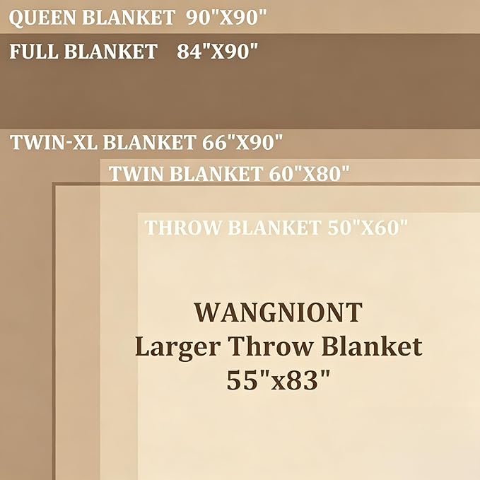 Soft Pure Wool Throw Blanket, Lightweight Warmth, 55"x83", Plaid, Fringe, Compact with Bag, Useful Gift for Women Men, All Season Decorative Cozy Travel Blanket for Couch Bed, Outdoors