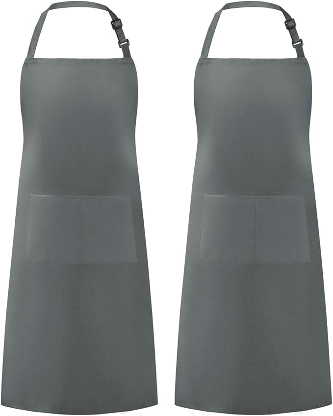 Syntus Apron for Men Women, Adjustable Cooking Kitchen Chef Aprons with 2 Pockets