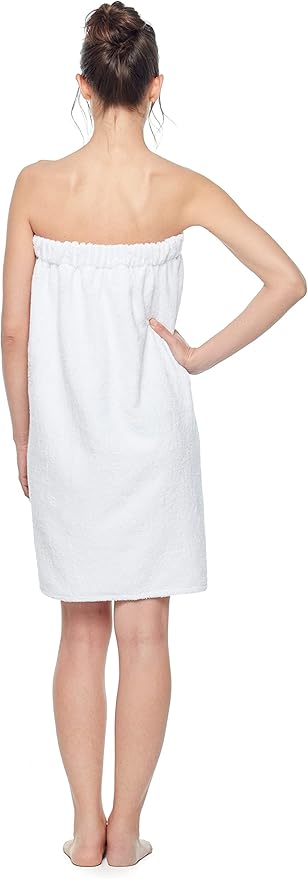 Arus Women's Bathrobe GOTS Certified Organic 100% Turkish Terry Cotton Robe Adjustable Closure Bath Wrap