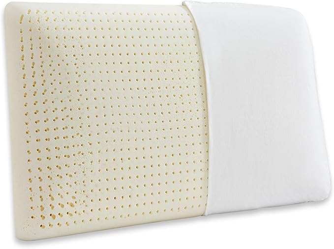 Talalay Latex Pillow, Extra Soft Latex Pillow for Sleeping, Bed Pillow for Back with Removable Cotton Cover, Side and Stomach Sleepers, Helps Relieve Shoulder and Neck Pain (Queen (Extra Soft))