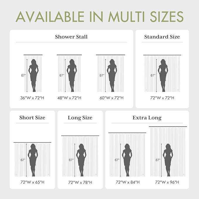 AmazerBath Clear Shower Curtain Liner, 72x78 Long Plastic Shower Curtain Liner, Waterproof PEVA Shower Liner, Cute Lightweight Shower Curtains for Bathroom with 3 Magnets and 12 Rustproof Grommets