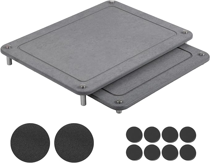 2 Pcs Stone Dish Drying Mats, Nesting Quick Drying Diatomaceous Earth Mats, Self-Absorbent Dish Mats with Non-Slip Feet & Sanding Tools, Stone Dish Racks for Kitchen Counter