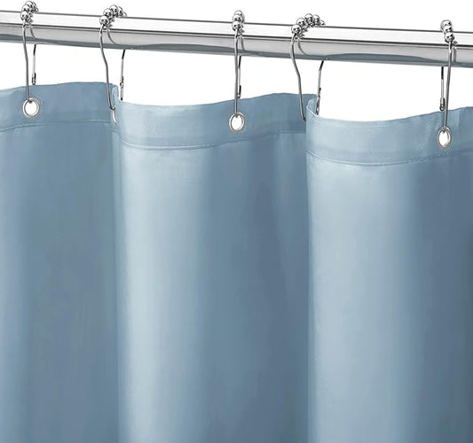 Gibelle Stall Small Shower Curtain Liner 36 x 72 Inches, Light Blue Shower Curtain Liner, Washable Waterproof Fabric Shower Liner for Bathroom, Machine Washable