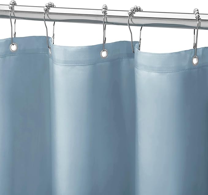 Gibelle Long Shower Curtain Liner 72 x 78 Inches, Light Blue Shower Curtain Liner, Washable Waterproof Fabric Bathroom Shower Curtain