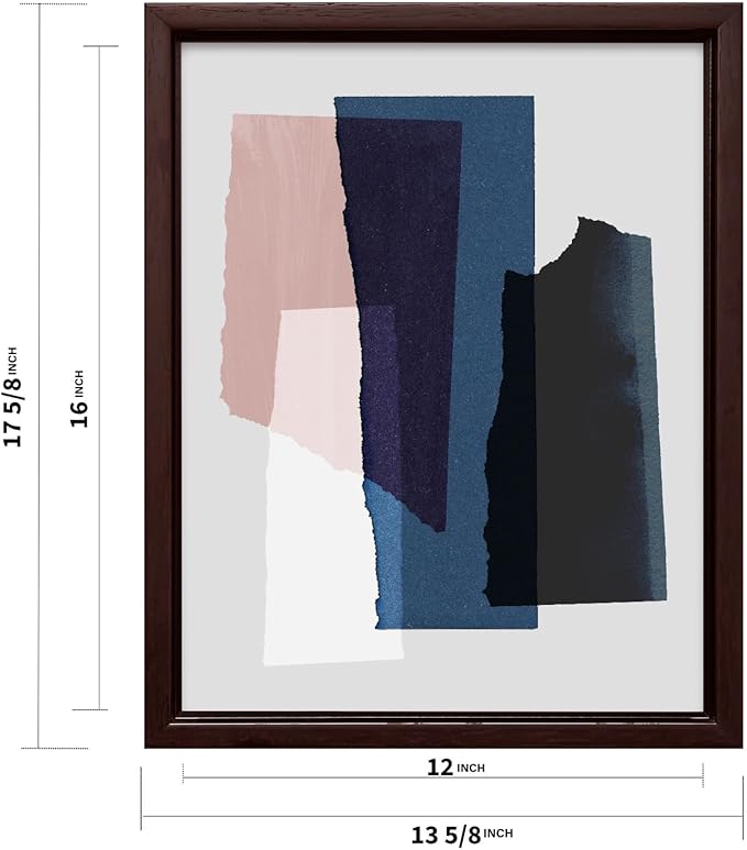Monem Art Abstract Torn Paper Collage Print - Minimalist Modern Art Poster - Wall Decor for Living Room, Bedroom or Office - 12x16 Brown Framed CANVAS Wall Art by Mareike Bohmer