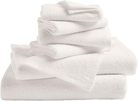 Great Bay Home 100% Cotton 6 Piece Towel Set - Absorbent, Quick-Drying, Durable Bath Towels for Bathroom Decor - Low-Twist, Two-Ply Fibers (Ivory)