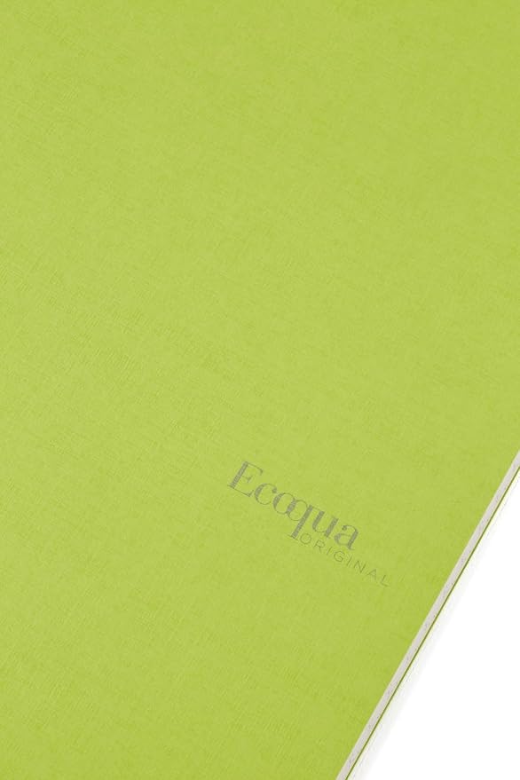 Fabriano Ecoqua Original Staple-Bound Notebook, 5.8" x 8.3", A5, Lined, 40 Sheets, Lime
