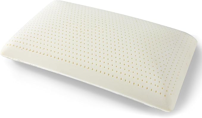 Talalay 100% Natural Premium Latex Pillow,Bed Pillow for Sleeping with Removable Cotton Cover, Helps Relieve Pressure, Breathable, Pressure Relief, Durable, Best Gift (1, King (Low Loft))