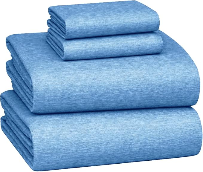 Briarwood Home® Heather Flannel Sheet Set, 100% Natural Cotton, Soft, Warm & Deep Pocket, Advanced Nano-Tech Making it Resistance to Pilling; Brushed 6 Times for Softness (Oxford Blue, Full)