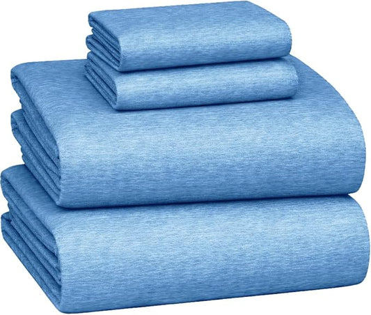 Briarwood Home® Heather Flannel Sheet Set, 100% Natural Cotton, Soft, Warm & Deep Pocket, Advanced Nano-Tech Making it Resistance to Pilling; Brushed 6 Times for Softness (Oxford Blue, Twin)