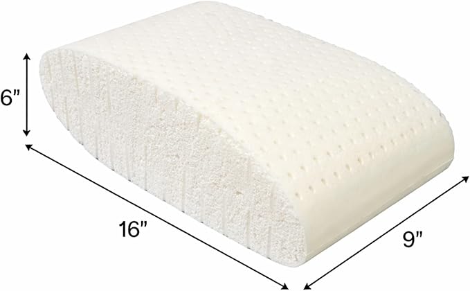 ORGANIC TEXTILES Talalay Latex Travel Pillow with Organic Cotton Cover (Travel, 16"x9"x6")