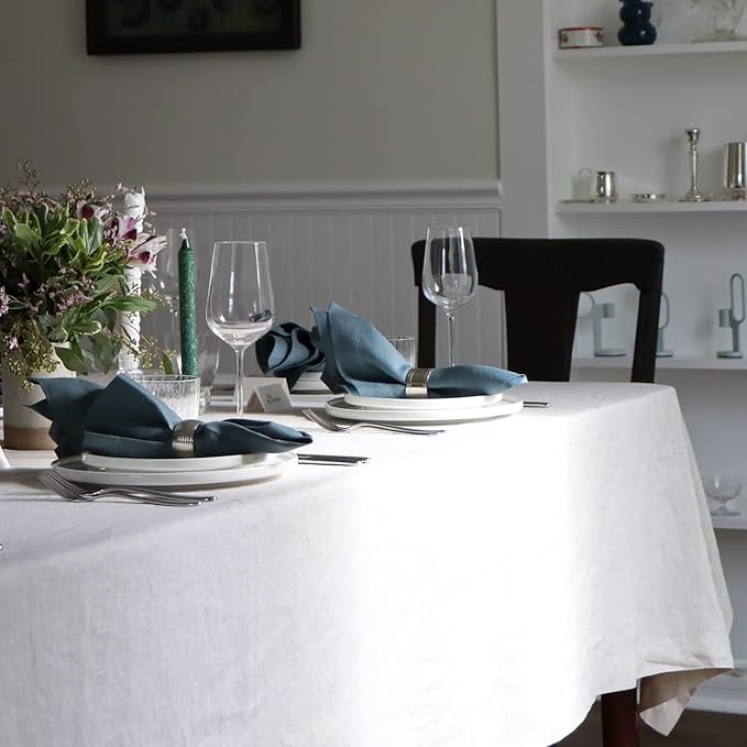 Huddleson Petrol Teal Green Linen Napkin 20x20 (Set of Four) Luxury Italian Linen Napkin Sewn in US