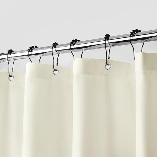 downluxe Waterproof Fabric Shower Curtain Liner, Soft Cloth Shower Liner with Magnets, Machine Washable & Hotel Quality Bathroom Curtain, 70" W x 72" L, Ivory
