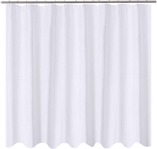 N&Y HOME Fabric Shower Curtain Liner 96 x 78 inch XL Size, Hotel Quality, Washable, Water Repellent, White Bathroom Curtains with Grommets, 96x78