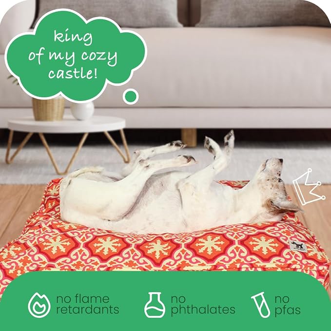 Molly Mutt Huge Dog Bed Cover - Papillon Print - Measures 36”x45”x5’’ - 100% Cotton - Durable - Breathable - Sustainable - Machine Washable Dog Bed Cover