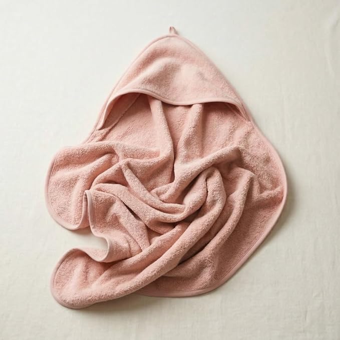 Hooded Baby Towels – 100% Organic Cotton Baby Bath Towels – Baby Boy and Girl Newborn Essentials - Super-Soft and Absorbent. (2-Pack Blush and Baby Blue)