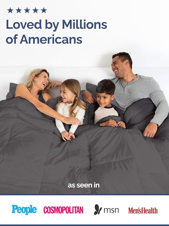 Cal King Size, Dark Gray Alternative Down Comforter - Warm, Lightweight and Breathable Hotel Quality Bedding Set for Men, Women, Kids and Teens - All Season Cooling Microfiber Duvet Insert Comforter