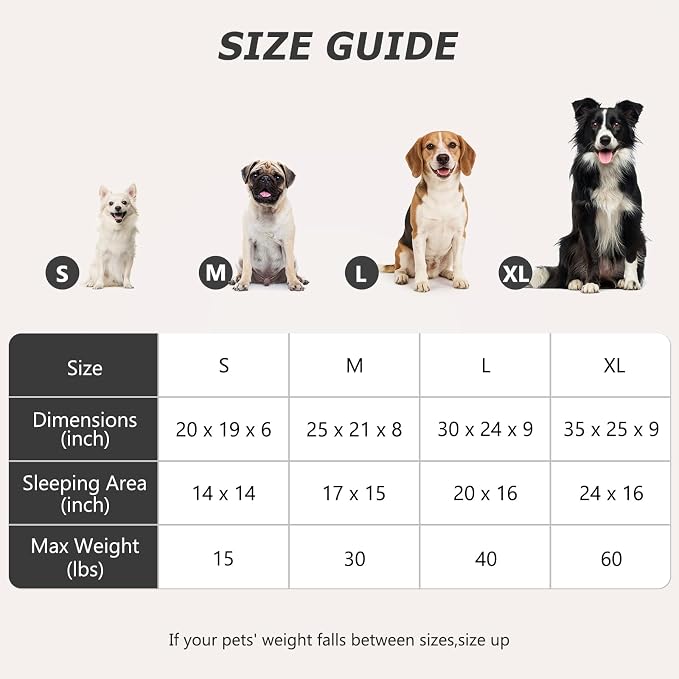 MIXJOY Dog Beds for Medium Dogs Washable, Rectangle Pet Bed Medium Size Dog, Orthopedic Sleeping Pet Sofa Bed, Soft Calming Cat Beds for Indoor Cats, Anti-Slip Bottom with Multiple Size