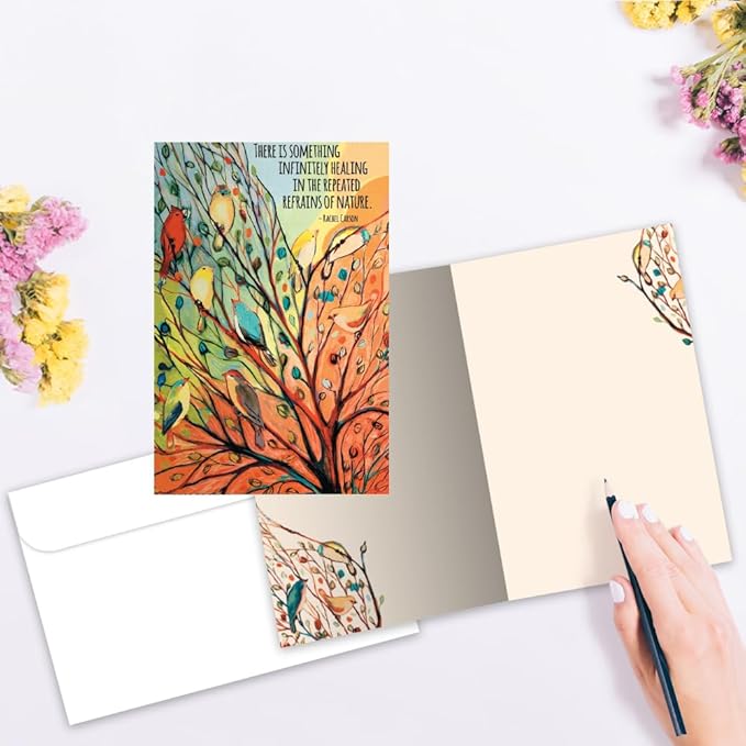 Tree-Free Greetings - All Occasion Cards - Artful Designs - 16 Assorted Cards + White Envelopes - Made in USA - 100% Recycled Paper - 4"x6" - Heartfelt Nature (FP61565)
