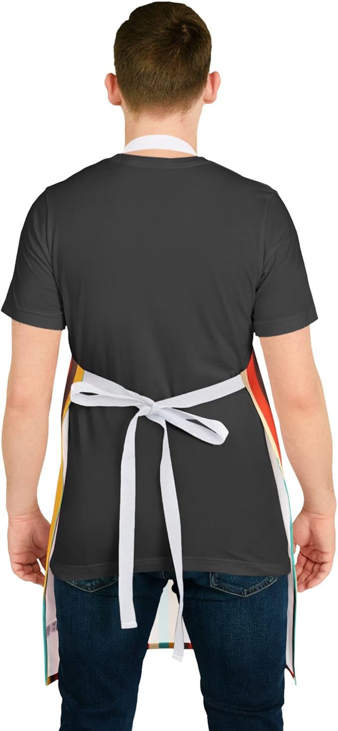 Retro Vertical Stripes Apron | Colorful Kitchen Stripe Apron