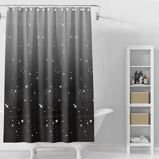 TIKABC Shower Curtain Liner, 4G PEVA Shower Liner, Plastic Waterproof Shower Curtains, with Grommet Holes and 3 Magnetic Weights(Gradient Black)