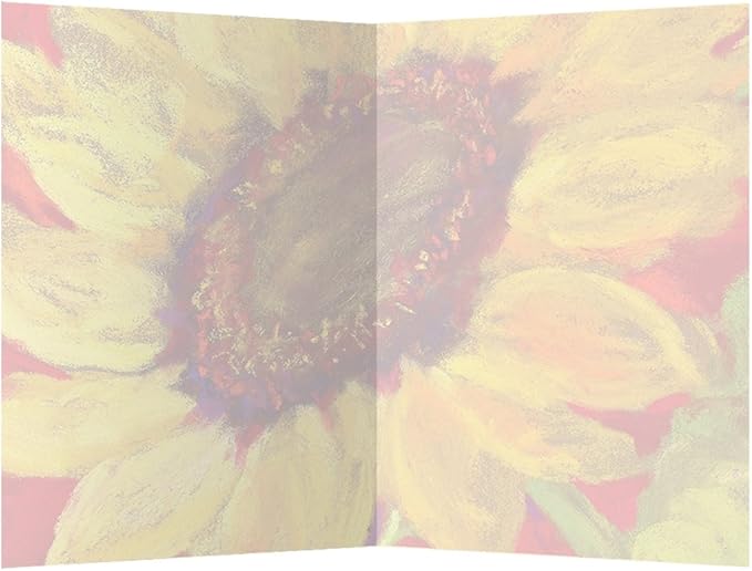 Tree-Free Greetings Sunflower Prima Donna All Occasion Cards - 12 Recycled 4x6 Cards & White Envelopes, Thick Cardstock, Made in USA - Intricate Floral Painting