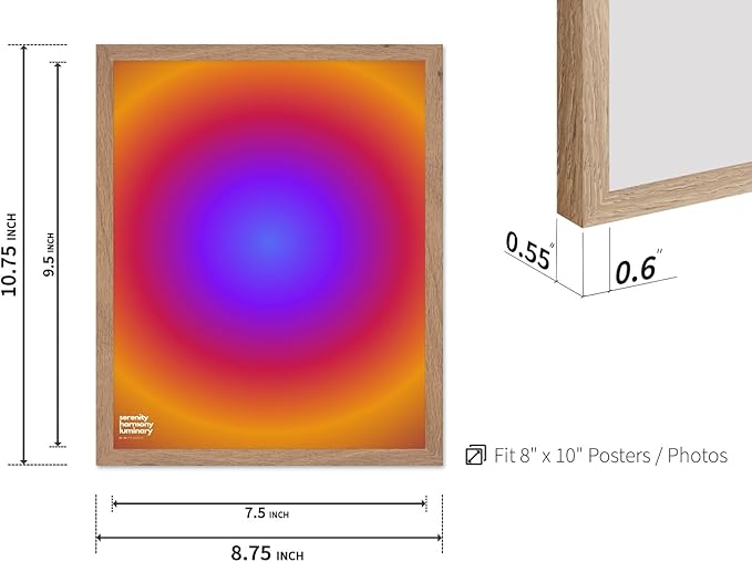 Monem Art Radiant Infinity Circle Gradient Print - Modern Abstract Color Field Poster - Wall Decor for Living Room, Bedroom or Office - 8x10 Beige Framed Wall Art by Rs Lab Studio