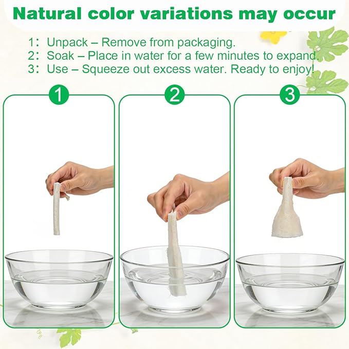 pisdoplop Natural Loofah Exfoliating Body Sponge Scrubber, 5 inch-Long Organic Loofa Luffa Plant-Based for Men & Women Skin Care Bath Shower Cleaning, Natural Sponges for Dishes