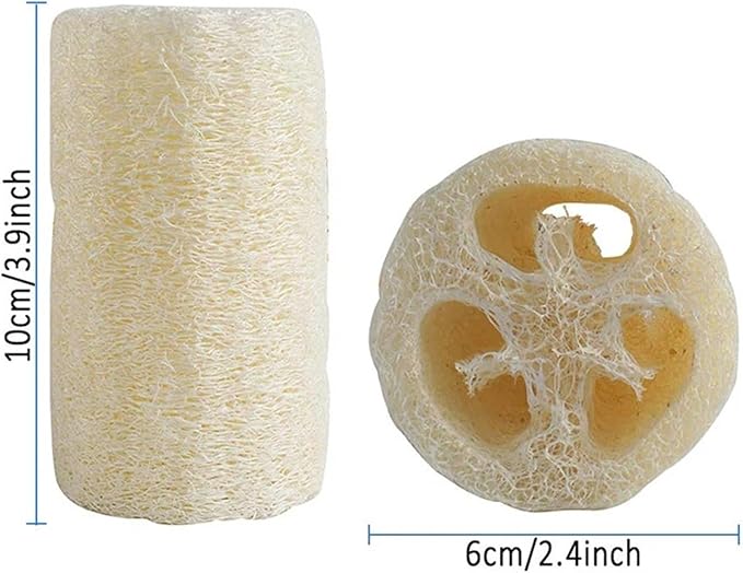 4Pcs/Pack Organic Loofahs Loofah Spa Exfoliating Scrubber Natural Luffa Body Wash Sponge Made 4 Inch
