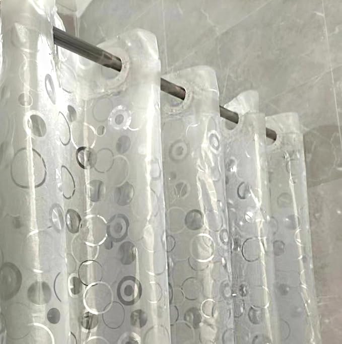 PEVA Shower Curtain Liner BaJiaoYe for Bathroom Shower Curtain,72" x 72 (Frosted Bubble)