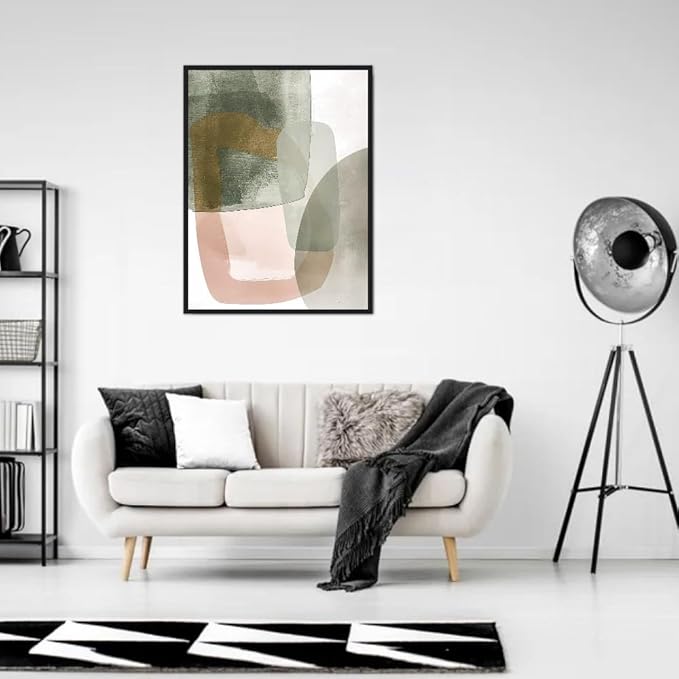 Moonow7 Soft Elegance Abstract Poster, Minimalist Neutral-Toned Wall Art for Living Room, Bedroom, or Office, Unframed Size 60x90 cm / 24x36″