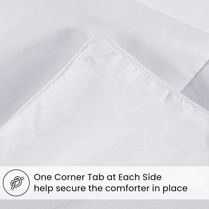 COHOME Oversized Queen Size Comforter, All-Season Quilted Down Alternative Duvet Insert, Luxury Hotel Reversible GentleSoft Comforter with Anti-Clump Tech & 8 Tabs,Pure White