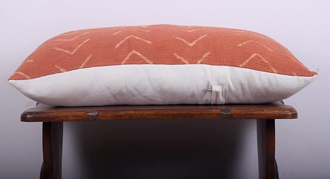 Trade Star 100% Cotton Lumbar Modern Rustic Sofa Decoration Cover Handloomed Cushion Cover Boho Pillow Cases Throw Pillow Cover (Rust Phoenix 12X24 INCHES)